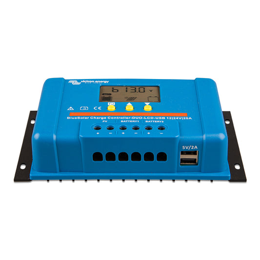 Victron BlueSolar PWM Charge Controller DUO LCD USB Charge Control 1224VDC 20A SCC010020060