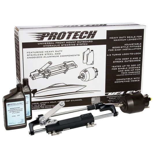 Uflex PROTECH 11 Front Mount OB Hydraulic System Includes UP28 FM Helm Oil UC128TS1 Cylinder No Hoses PROTECH 11