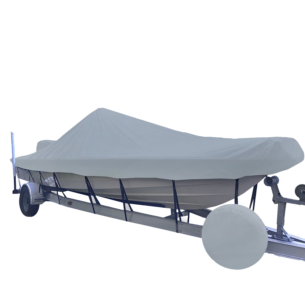 Carver SunDURA Narrow Series StyledtoFit Boat Cover f235 VHull Center Console Shallow Draft Boats Grey 71223NS11