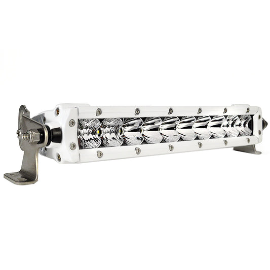 Black Oak Pro Series 30 Single Row 10 LED Light Bar  Combo Optics  White Housing 10CMS5OS