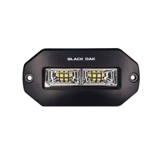 Black Oak 4 Marine Flush Mount Spreader Light Black Housing Pro Series 30 4BFMSLS