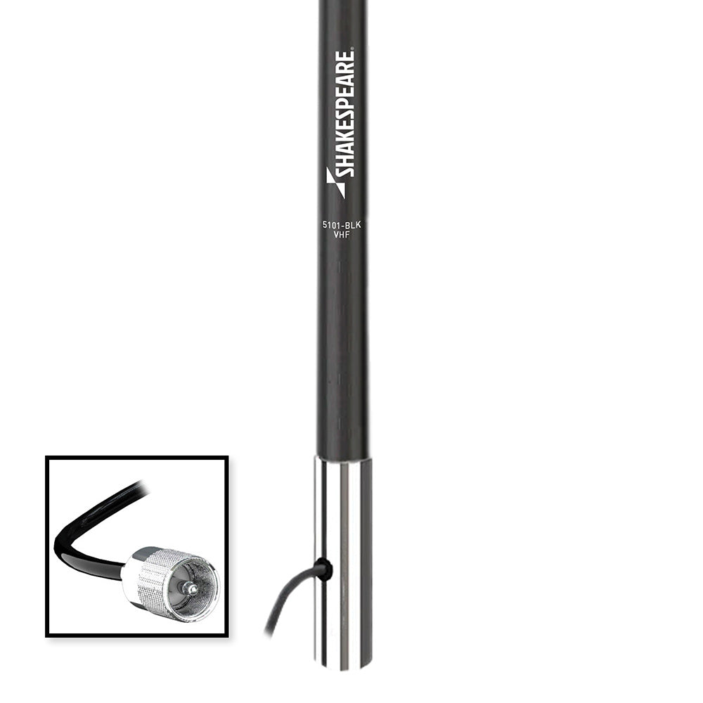 Shakespeare 5101 8 Classic VHF Antenna w15 RG58 Cable  Black 5101BLK