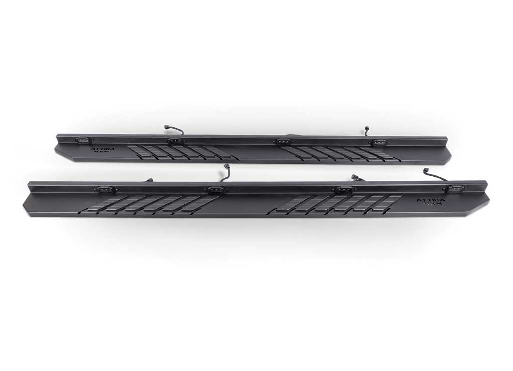 Attica 4x4 19-C Ram 1500 Frontier Series Running Board W/led Lights-black-powder Coated-steel - Running Boards & Power Steps