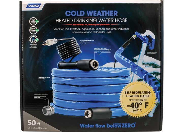 Camco Heated Drinking Water Hose -40, 50FT,5/8IN ID (E/f) Cetlus, Llc - Heated Water Hoses