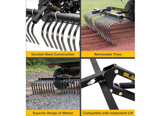 Camco Black Boar - Atv Landscape Rake, Implement - ATV/UTV Lawn & Garden Implements