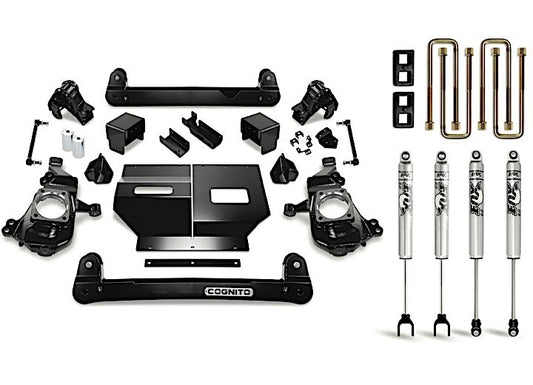 Cognito Motorsports 20-C Silverado/sierra 2500HD/3500HD 4" Standard Lift Package, Block, U-bolt, Front/ Rear Fox Shocks - Suspension Lift Kits