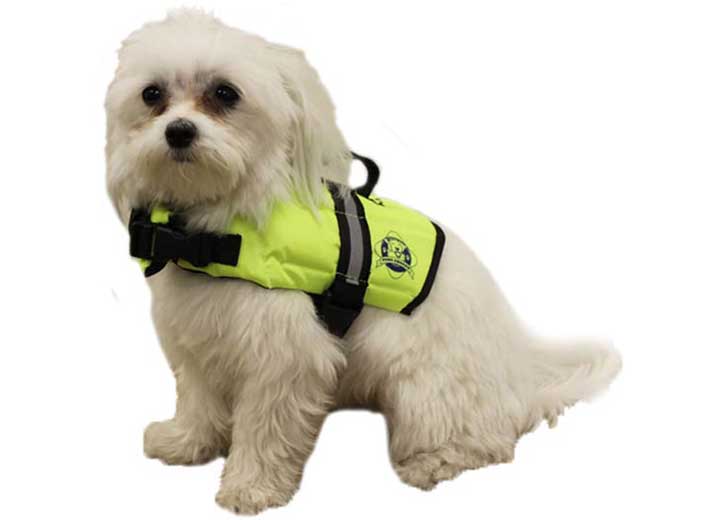 Fido Pet Products Xxs - Safety Neon Yellow Nylon Dog Life Jacket - Dog Flotation Devices