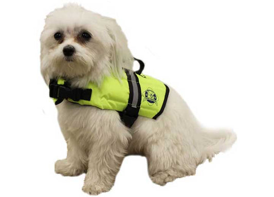 Fido Pet Products Xxs - Safety Neon Yellow Nylon Dog Life Jacket - Dog Flotation Devices