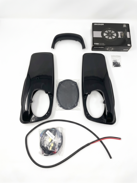 Kicker HDBL69VB Harley-Davidson Saddlebag Lid Audio Kit 2014-Present — Open Box | PS69 6x9 Speakers Included