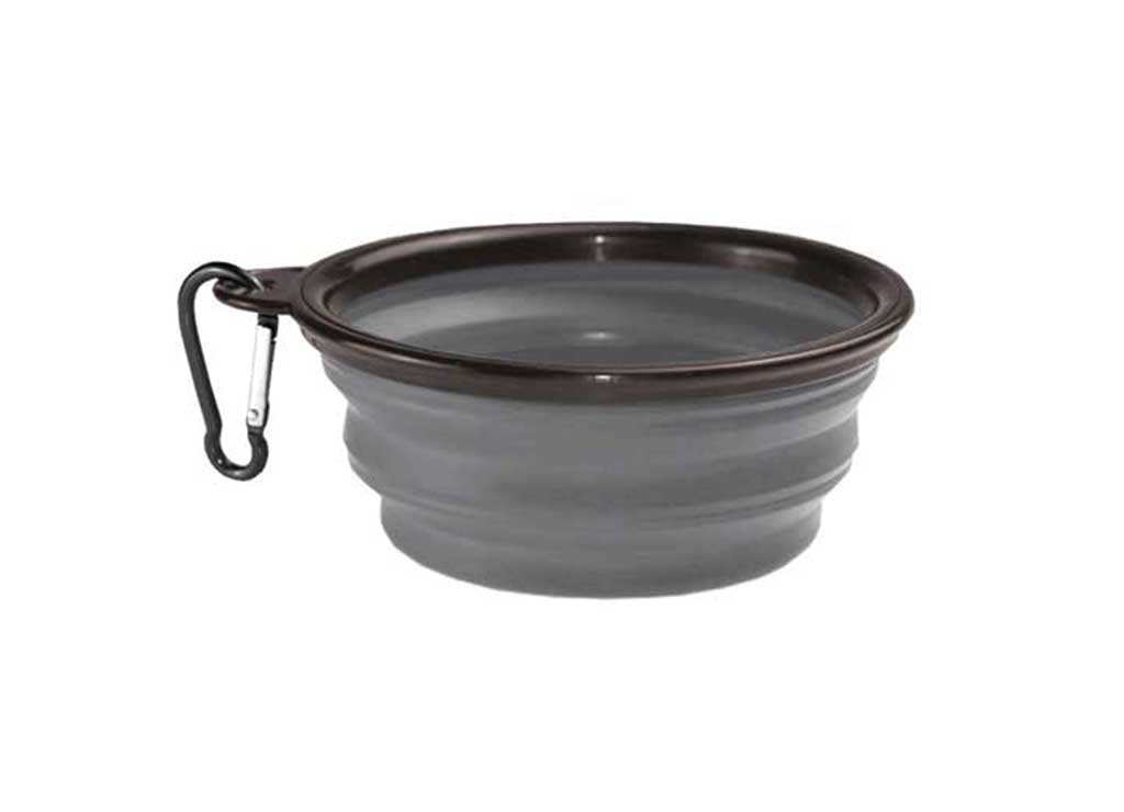 Kuma Outdoor Gear Collapsible Silicone Bowl (1L) - Grey/black - Pet Food & Water Dishes