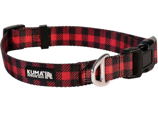 Kuma Outdoor Gear Lazy Bear Dog Collar - Medium - 14-20IN- Red/black - Dog Collars