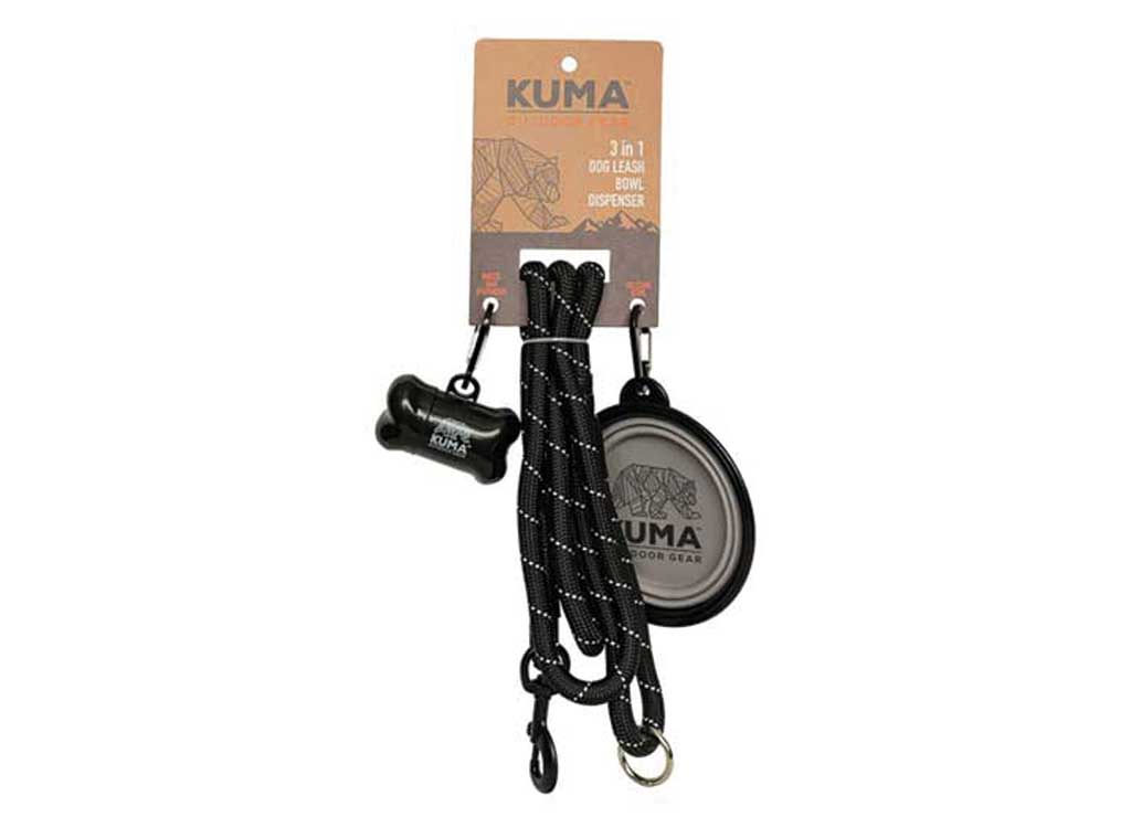 Kuma Outdoor Gear 3 IN 1 Dog Leash - Black/grey - Dog Tie Out Cables, Leashes, & Stakes