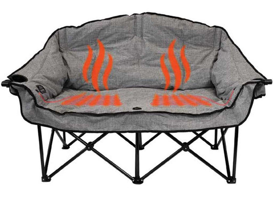 Kuma Outdoor Gear Bear Buddy Blue Tooth Heated Double Chair; Heather Grey - Camping Chairs, Stools & Accessories