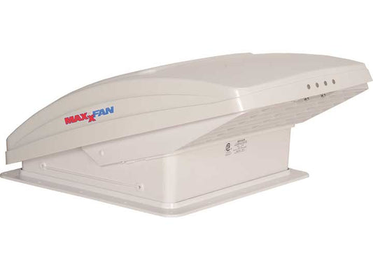 Maxxair Maxxfan Deluxe Roof Vent W/ 12V Fan, Thermostat, & Remote - Powered Lift - 10 SP - RV Roof Vent Fans & Components