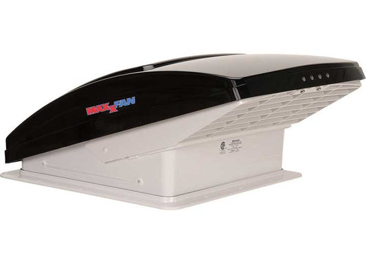 Maxxair Maxxfan Deluxe Roof Vent W/ 12V Fan, Thermostat, & Remote - Powered Lift - 10 SP - RV Roof Vent Fans & Components