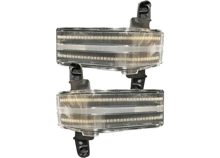Recon Truck Accessories 14-19 Silverado/sierra Side Mirror Lenses W/ Scanning Clear Turn Signals Smoked Lens - Door Mirror Lights