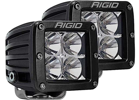 Rigid Industries D-series Pro Flood Surface Mount Black 2 Lights - Cube, Round, Rectangular, & Oval Lights