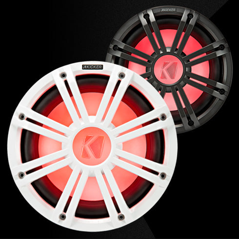 KICKER KMG12 12-inch Grille f/KM12 KMF12 Subwoofers - White, LED Lighting – view 5