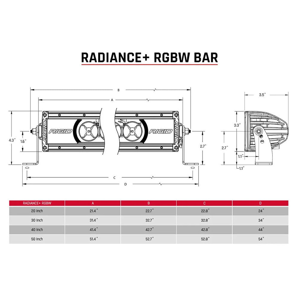 RIGID Industries Radiance  40 Light Bar  RGBW 240053