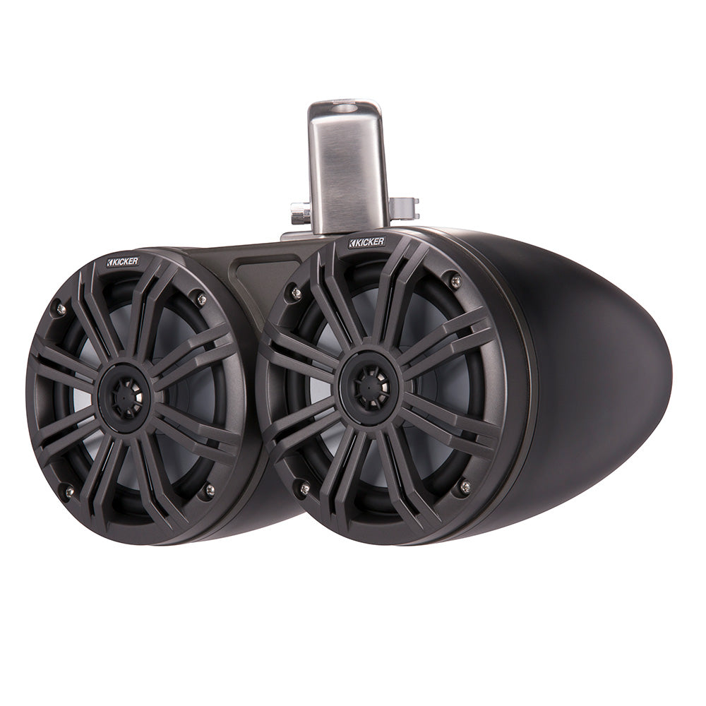 KICKER KMTC65 65 LED Coaxial Dual Tower System  Black wCharcoal Grille 45KMTDC65
