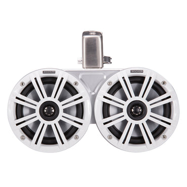 KICKER KMTC65 65 LED Coaxial Dual Tower System  White wWhite Grille 45KMTDC65W