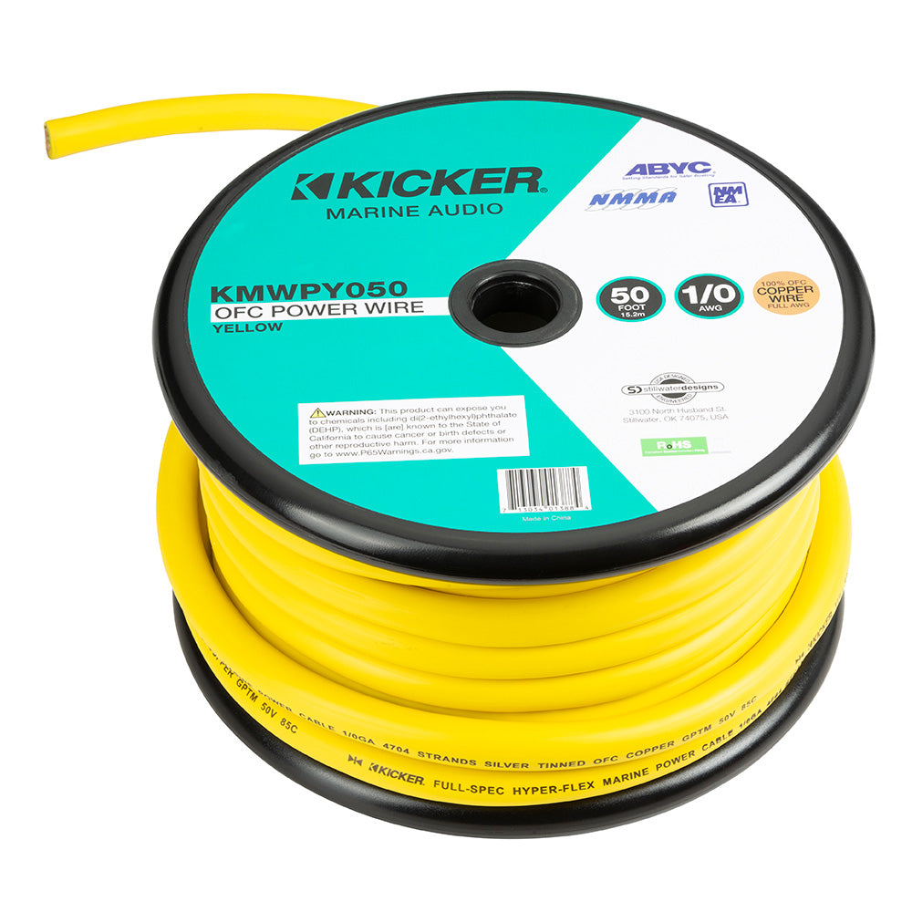 KICKER KMWPY050 50 10AWG Power Wire  Yellow 47KMWPY050