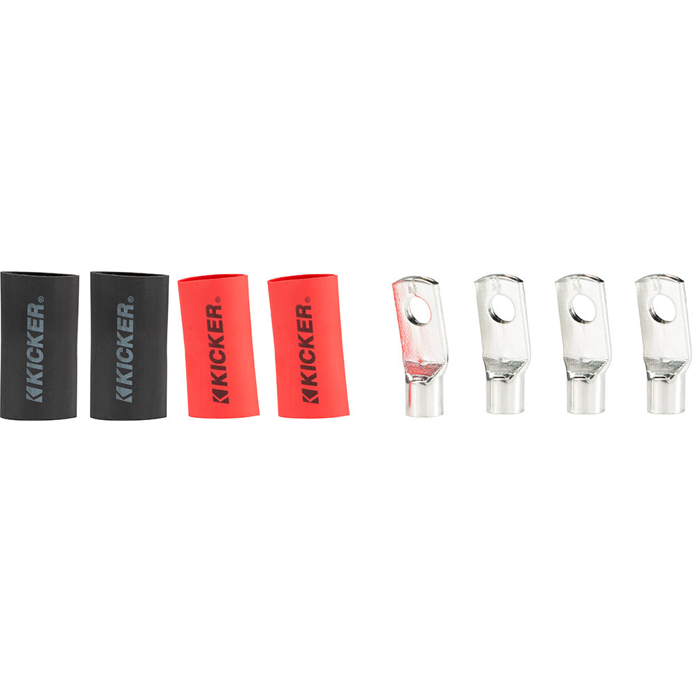 KICKER RT4 Nickel Plated 4AWG 516 Ring Terminal  4Pack 47RT4