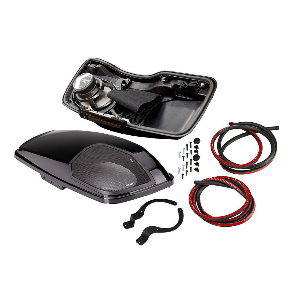 KICKER Harley Davidson Bag Lid Pair w6x9 Speakers  Harness fHarley Davidson 2014Present Models  Vivid Black 46HDBL69VB