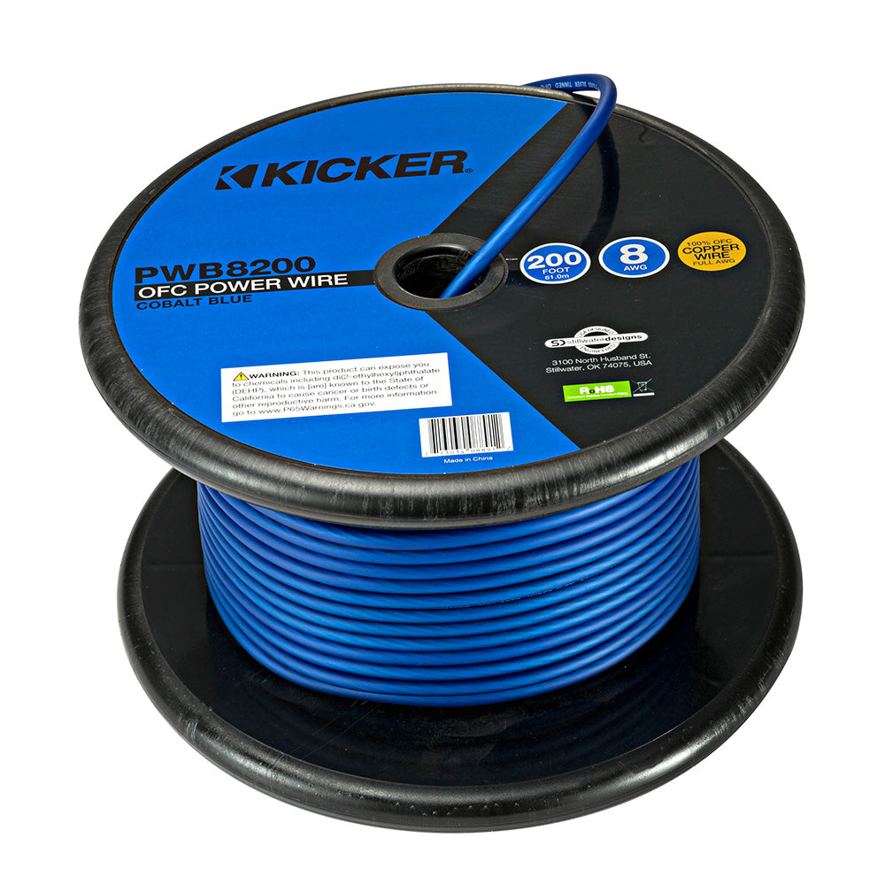 KICKER PWB8200 200 8AWG Power Wire  Blue 46PWB8200