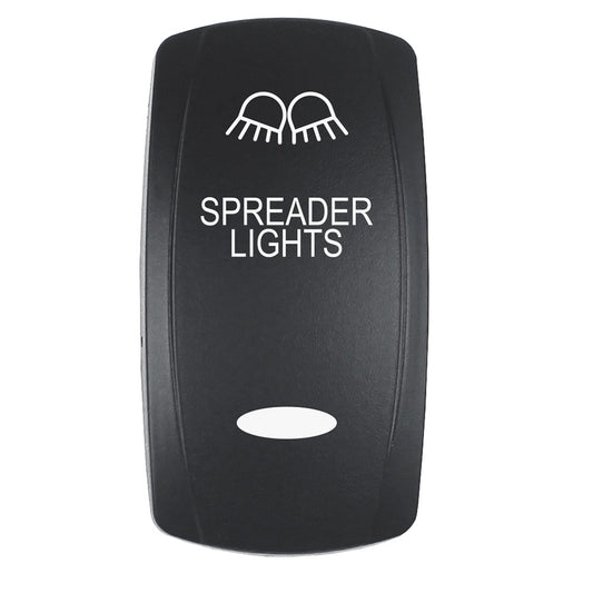 Pacer Actuator  SPREADER LIGHTS fV Series Contura Switches  Black  Laser Etched TopBottom Light EV2LESPDR