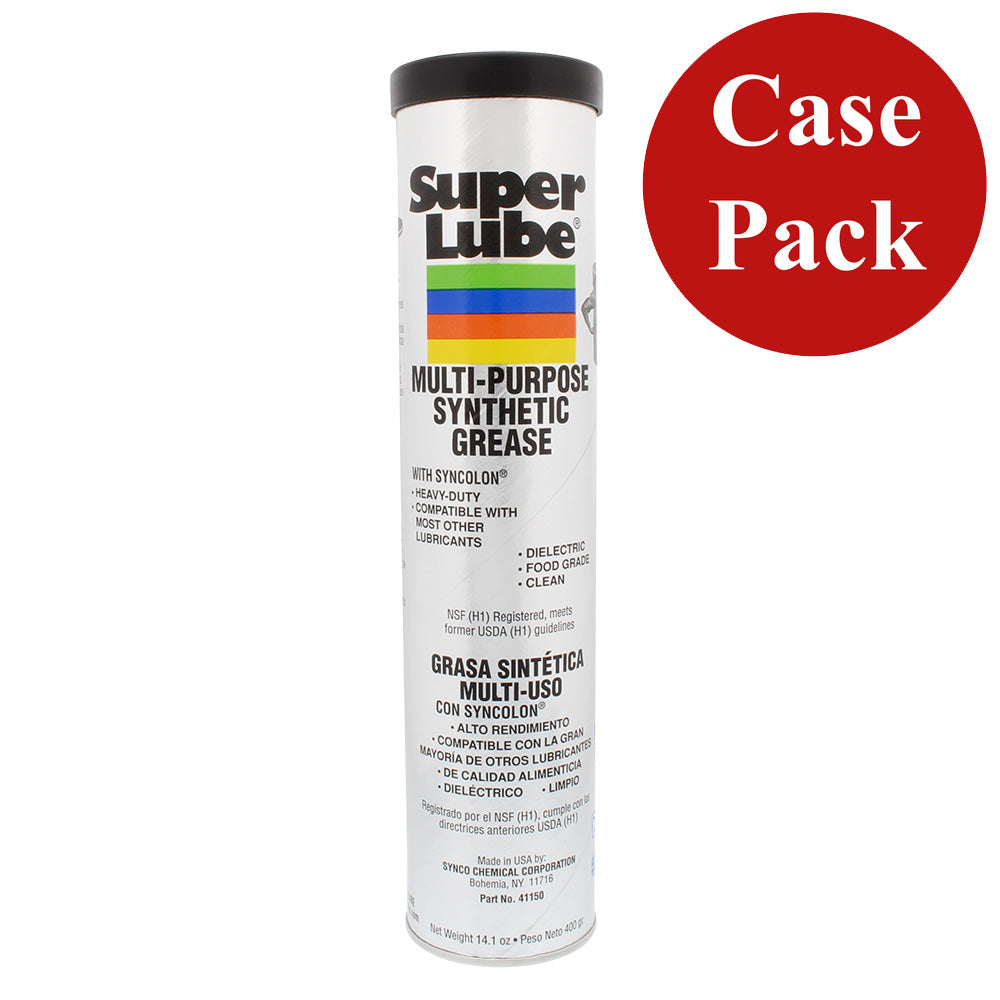 Super Lube MultiPurpose Synthetic Grease wSyncolon  141oz Cartridge Case of 12 41150CASE