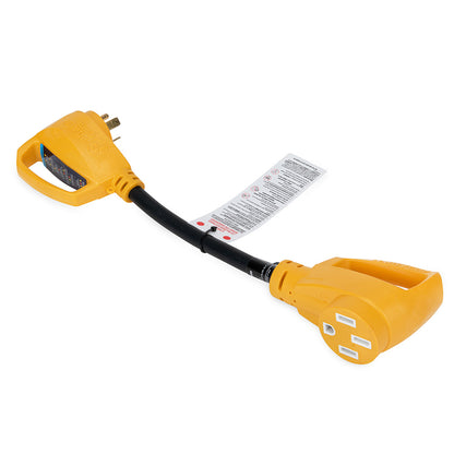 Camco Power Grip RV 18 30Amp Circuit Analyzer Dogbone  Integrated Surge Protection 55460