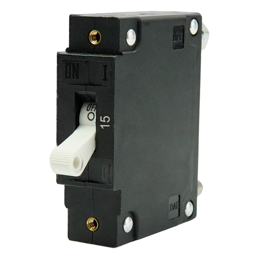 Egis C Series White Toggle Panel Mount Circuit Breaker  Single Pole 15A 3501015