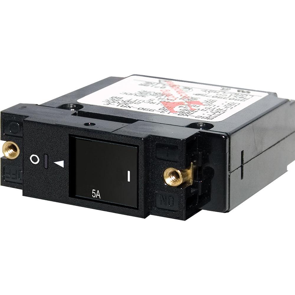 Blue Sea 7425 Single Pole Small Case 2 Slot Reset Rocker Circuit Breaker    5 Amp 7425