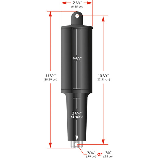 Lenco 101XD Extreme Duty Actuator  12V  214 Stroke  516 Hardware 15055001