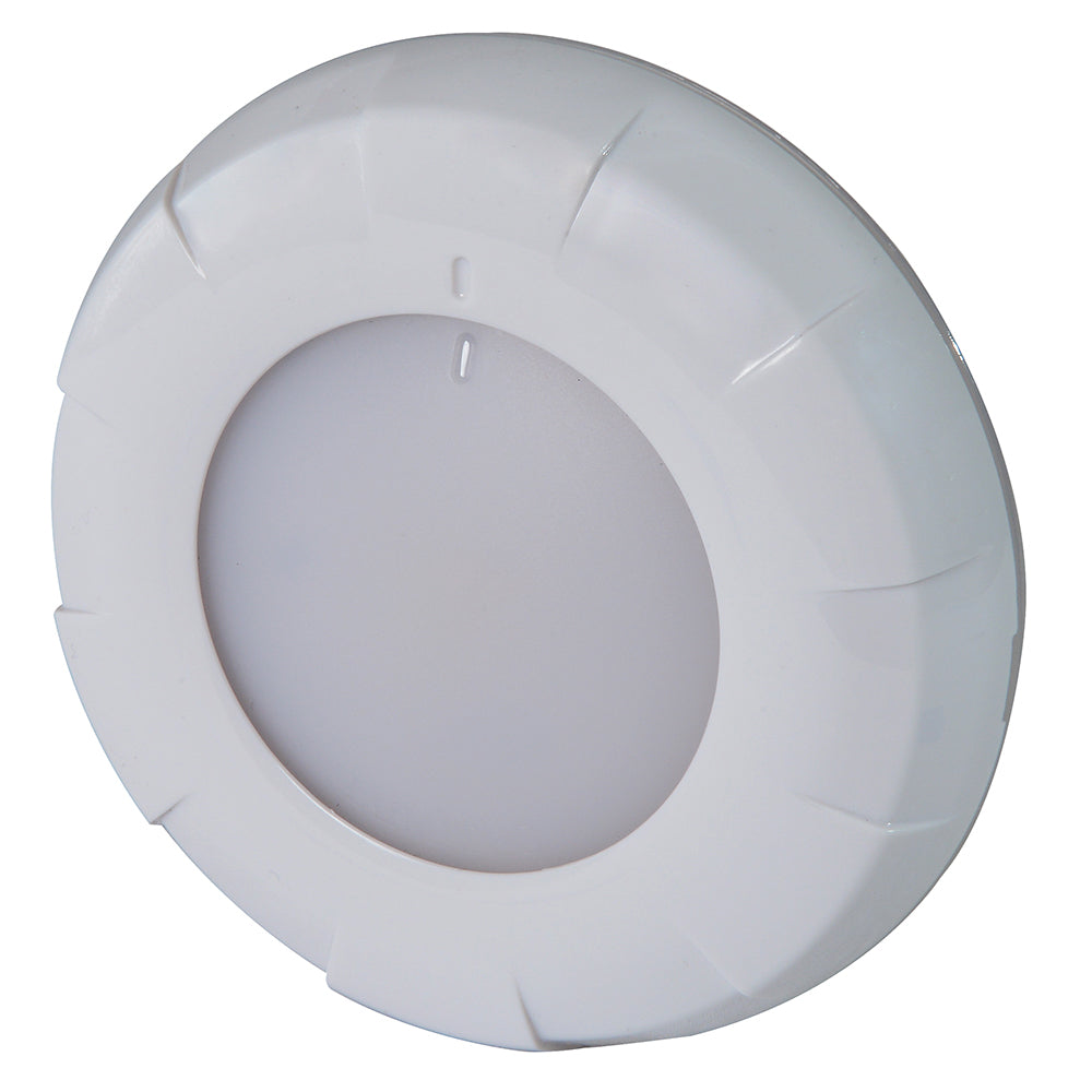 Lumitec Aurora LED Dome Light  White Finish  WhiteBlue Dimming 101075