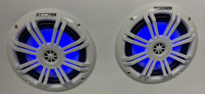 Kicker Marine Audio System – 4× 6.5″ RGB Speakers, 4-Channel Amp,