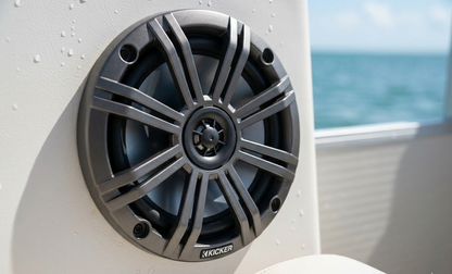 Kicker 45KM654 KM 6.5" Speakers 4-Ohm 195W Peak Charcoal White Grilles