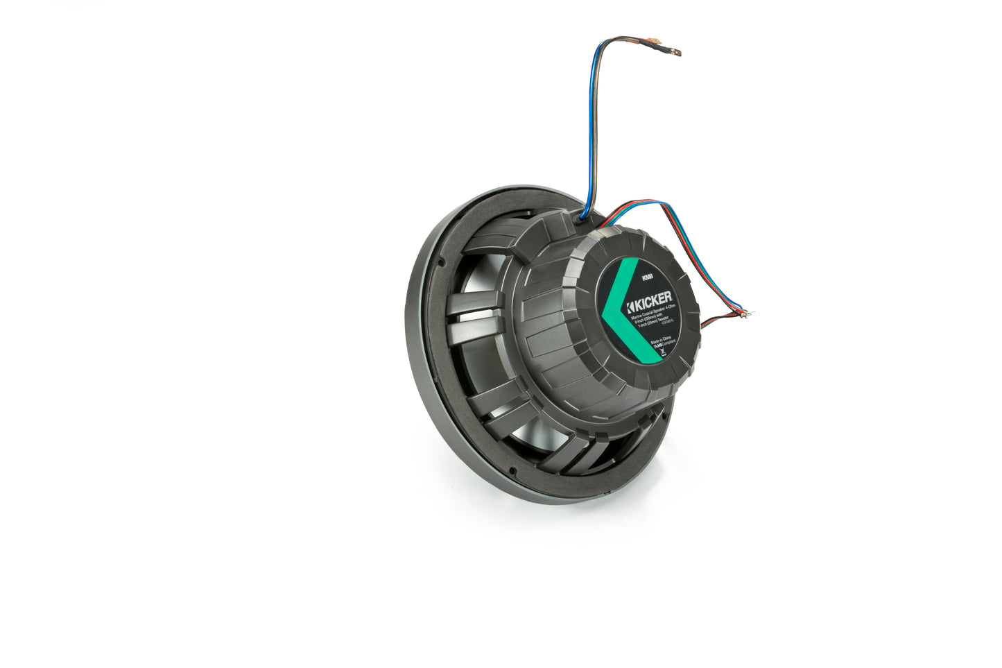 Kicker 45KM84L KM 8" Marine Coaxial Speakers 4-Ohm 300W With Multi Color LEDs & Charcoal White Grilles