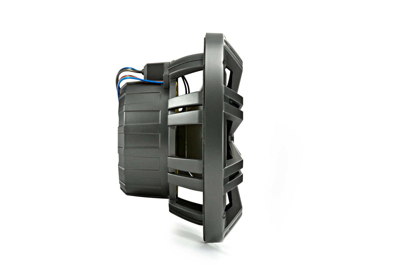 Kicker 45KM84L KM 8" Marine Coaxial Speakers 4-Ohm 300W With Multi Color LEDs & Charcoal White Grilles