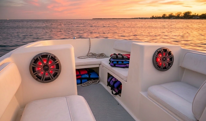 Kicker 45KM84L KM 8" Speakers 4-Ohm 300W With Multi Color LEDs &