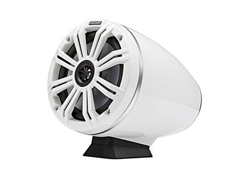 Kicker KMFC65W 6.5" Marine Coaxial Tower Speakers Pair w/ LED – White