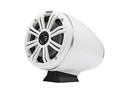 Kicker KMFC65W 6.5" Marine Coaxial Tower Speakers Pair w/ LED – White