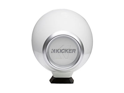 Kicker KMFC65W 6.5" Marine Coaxial Tower Speakers Pair w/ LED – White