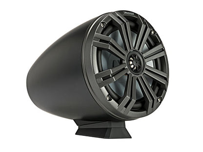 Kicker 46KMFC8 8" Marine Coaxial Tower Speakers Pair w/ LED – Charcoal
