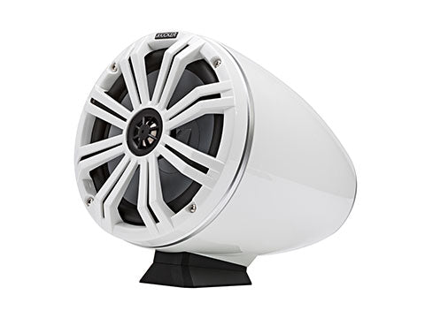 Kicker 46KMFC8W 8" Marine Coaxial Tower Speakers Pair w/ LED – White