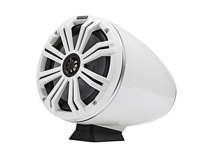 Kicker 46KMFC8W 8" Marine Coaxial Tower Speakers Pair w/ LED – White