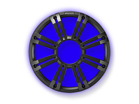 KICKER KMG12 12" Grille f/KM12 KMF12 Subwoofers - White, LED Lighting [45KMG12W]