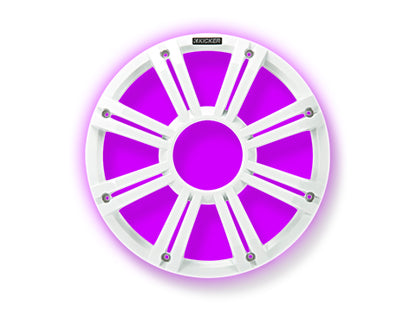 KICKER KMG12 12" Grille f/KM12 KMF12 Subwoofers - White, LED Lighting [45KMG12W]