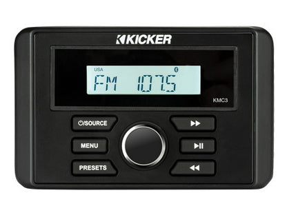 KICKER KMC3 Weather-Resistant Gauge-Style Media Center w/Bluetooth [46KMC3]